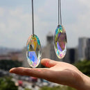 2PCS Simple Geometry Crystal Sun Catcher Prisms, STINO Hanging Suncatchers with Glass Prism, Rainbow Maker for Windows, Balcony, Kitchen, Garden Decoration (1, Oval Eye 2Pcs) by GreenHaven Gardens