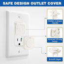 Outlet Covers Baby Proofing, 54 Pack Child Proof Plug Socket Covers Electric Plug Protectors Safety Caps with Hidden Pull Handle, for US 3-Prong, Mixed by TinyTreasures Baby Boutique