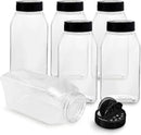 ROYALHOUSE 6 PACK 32 Oz with Black Cap, Plastic Spice Jars Bottles Containers, Perfect for Storing Spice, Herbs and Powders, Lined Cap, Safe Plastic, PET, BPA free, Made in the USA by CozyNest Decor