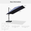 PURPLE LEAF 10' × 10' Patio Cantilever Umbrella with Base Outdoor Square Adjustable Offset Umbrellas with 360-degree Rotation and 8 Heavy Duty Metal Ribs for Garden Deck Pool Navy Blue by GreenHaven Gardens