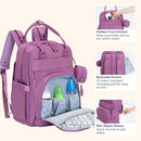 BabbleRoo Diaper Bag Backpack - Baby Essentials Travel Tote - Multi Function Waterproof Diaper Bag, Travel Essentials Baby Bag with Changing Pad, Stroller Straps & Pacifier Case - Unisex, Purple by TinyTreasures Baby Boutique
