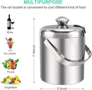 Sailnovo Ice Bucket, Double-Wall Stainless Steel Insulated Ice Buckets With Lid and Ice Tong, Ideal for Cocktail Bar, Parties, Chilling Wine, Champagne - 1.2 Liter Ice Container by CozyNest Decor