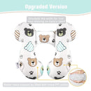 vocheer Baby Travel Pillow(Upgraded), Head and Neck Support Pillow for Pushchair, Car Seat,Stroller, Bouncer, Cotton(Bear) by TinyTreasures Baby Boutique