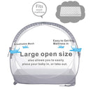 Baby Safety Crib Tent Infant Pop up Mosquito Net Nursery Bed Canopy Netting Cover - Keep Baby from Climbing Out with Hanging Diaper Storage Bag (Gray) by TinyTreasures Baby Boutique