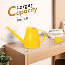 Watering Can for Indoor Outdoor Plants, Modern Small Watering Cans with Removable Nozzle, Long Spout Watering Can for Indoor Bonsai Plants Garden Flowers 1/2 Gallon 1.8L 60OZ (Yellow) by GreenHaven Gardens