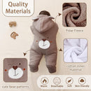 XIFAMNIY Newborn Fleece Footie Jumpsuit Hooded Warm Thicken Winter Outwear Snowsuit for Baby Girls and Boys by TinyTreasures Baby Boutique