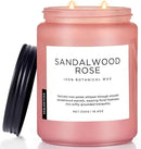 M&SENSE Sandalwood Rose Scented Candle 19.4oz 110 Hours Long Lasting Burn Natural Soy Wax Strong Scented Candle for Home, 2 Wick Home Fragrance Slow Burning Housewarming Gifts for Men Women by CozyNest Decor