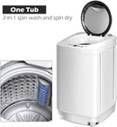 Giantex Portable Washing Machine, Full Automatic Washer and Dryer Combo, with Built-in Pump Drain 8 LBS Capacity Compact Laundry Washer Spin Dryer for Apartment RV Dorm by CozyNest Decor