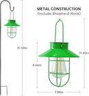 Solar Lights Lantern Lamp with Shepherd Hook, Solar Metal Lanterns, Outdoor Lights Decor,Edison Bulb Lights for Garden ,Outside Decor for Pathways,Patio, Lawn, or Landscaping(Green) by GreenHaven Gardens