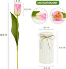 27pcs Colorful Artificial Flowers Tulips, Tulips with 1pc Plastic Vase, Fake Flowers Real Touch Flower 13.9", Christmas, Mother's Day, Easter, Valentine's Day, Family Kitchen, Wedding Decorations by CozyNest Decor
