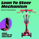 SKIDEE Kick Scooters for Kids Ages 3-5, Adjustable Height Foldable Scooter with Removable Seat, 3 LED Light Wheels, Rear Brake, Wide Standing Board, Suitable Up to 12 Year Old Boys/Girls by TinyTreasures Baby Boutique