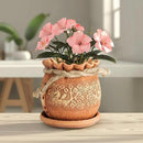 Ceramic Pot with Drainage Hole and Saucer, Plant Pots, Modern Decorative Planters for House Plants Indoor Flowers Plants, Cute Flower Pot - Gifts (Birds (1.7 L)) by CozyNest Decor