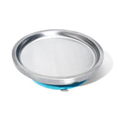 Avanchy Open Baby Plates with Suction – Stainless Steel Divided Plates for Toddlers, BPA-Free, Dishwasher Safe, Unbreakable, Non-Toxic, 100% Silicone Suction – Blue by TinyTreasures Baby Boutique