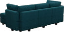Belffin Terry Fabric Modular Sectional Sleeper Sofa Bed with Storage Convertible Sectional Couches for Living Room 6 Seaters Peacock Blue Modular Sofa by CozyNest Decor