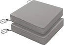 Favoyard Patio Chair Cushions 22 x 22 x 3 Inch Waterproof Outdoor Seat Cushions for Patio Furniture 3-Year Color Fastness Garden Sofa Couch Chair Pads with Handle & Adjustable Straps Set of 2, Grey by GreenHaven Gardens