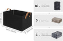 StorageWorks Storage Bins, Fabric Storage Bins for Shelves, Large Storage Baskets with Metal Frame, Closet Baskets and Bins with Handles, Black, 2-Pack by TinyTreasures Baby Boutique
