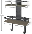 VINAEMO Ironing Board Hanger Wall Mount, 2-Layer Iron and Ironing Board Holder, Laundry Room Shelves Solid Wood with Removable Hooks Home Organization and Storage by CozyNest Decor