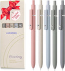 Vanhench 5Pcs Gel Pens, Black Ink Pen Fine Point Smooth Writing Pen, Aesthetic Pens for Journaling Note Taking, Teacher Gifts for Women, Teacher Supplies, Preppy Stuff by TinyTreasures Baby Boutique
