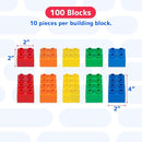 PREXTEX 100-Piece Building Blocks Set for Toddlers - Jumbo Toy Blocks in 5 Colors for Kids 18 Months and Up, Encourages Creativity, Motor Skills, and Early Learning by TinyTreasures Baby Boutique