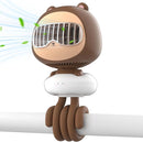 Cute Bear Stroller Fan Clip On for Baby, Portable Bladeless Fans 4 Speeds Oscillating, 4000mAh Rechargeable Battery Powered, Flexible Tripod Strong Cooling for Bedside Crib Car Seat by TinyTreasures Baby Boutique