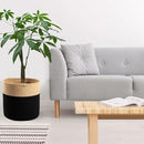 Woven Cotton Rope Plant Basket for 10" Flower Pot Floor Indoor Planters Flower Pot, Home Decor Storage Organizer H11 x W11 Black&Brown by CozyNest Decor