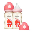 YOHKOH PPSU Baby Bottle Wide Neck, Newborn Anti-Colic Baby Bottle with Natural Response Nipple, Streamlined Body, Easy to Clean (8.8oz (Pack of 2), Red) by TinyTreasures Baby Boutique
