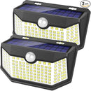 HMCITY Solar Lights Outdoor 120 LED with Lights Reflector and 3 Lighting Modes, Motion Sensor Wall Lights,IP65 Waterproof Solar Powered for Garden Patio Yard (Back Button 2Packs, Daylight White) by GreenHaven Gardens