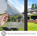 HIDBEA One Way Window Film Daytime Privacy Window Tint for Home, Anti UV Reflective Heat Control Glass Films Non-Adhesive Mirror Window Clings (Silver, 23.6 Inch x 13.1 Feet) by CozyNest Decor