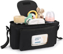 Accmor Universal Stroller Organizer with Insulated Cup Holder and Shoulder Strap, Stroller Caddy Bag Stroller Cup Holder Attachment for Uppababy, Baby Jogger, Britax Strollers, Black by TinyTreasures Baby Boutique