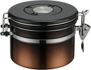 malmo Coffee Canister, Airtight Coffee Container with Date Tracker Lid, Stainless Steel Canister for Kitchen Food Storage (Black-Copper, 9oz)