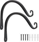 Gtongoko 2 Pack 8 Inch Plant Hangers Outdoor Metal Hanging Plant Bracket Bird Feeder Plant Hooks for Hanging Flower Basket, Wind Chimes, Solar Lanterns, Black by GreenHaven Gardens