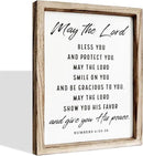 Christian Wooden Plaque, Bible Verse Scripture Decor, Framed Wall Plaque Signs 15 * 11.5 inches, Inspirational Christian Gift, May the Lord Bless You and Protect You Sign by CozyNest Decor
