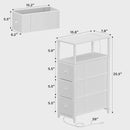 TUTOTAK Narrow LED Night Stand with Charging Station, Slim End Table with Plugins, Tall Side Table with 3 Fabric Drawer, Small Bedside Table with Storage, for Living Room, White TB01BW086L by CozyNest Decor