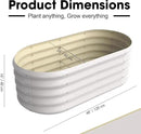 4x2ft Oval Galvanized Raised Garden Bed Kits 16" Tall Outdoor Large Metal Modular Planter Box 9-in-1 Raised Beds for Gardening,Vegetables,Fruits,Flowers & Herbs (White) by GreenHaven Gardens
