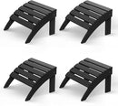 GREENVINES Adirondack-Ottoman | Set of 4 | HDPE Plastic | Outdoor Footrest | All Weather | Foot Rest | Foot Stool | Black | for Adirondack Chair | for Patio Backyard Pool by CozyNest Decor