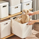 4 pack large plastic White storage bins Baskets, Toy Box Chest with Lids and Handle，Organizer Containers for Baby，Kids,snacks,Nursery，Shelves，Playroom, Bedroom，Office,Closet，home by TinyTreasures Baby Boutique