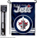 Winnipeg Jets Garden Flag with Pole Stand Holder by GreenHaven Gardens
