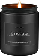 Citronella Candle | Outdoor Candles, Citronella Scented Candles for Indoor Outdoor Use, Lemongrass Scent for Yard Patio, Summer Candle Gifts for Camping Picnic Room - 7oz, Soy Wax, 50H Burn Time by CozyNest Decor