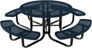 Coated Outdoor Furniture Heavy-Duty Portable Outdoor Kids Table with Umbrella Hole, Punched Steel Kids Picnic Table, Commercial-Grade, Made in America (46 In, Round, Childrens, Dark Blue) by CozyNest Decor