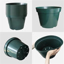10 Pack Plastic Planter Pots, 10 Inch Thick Plant Pots with Multiple Drainage Holes, Pots for Plants Such as Herbs Strawberry and Flowers, Green Growing Planters for Outdoor Plants or Indoor (Green) by GreenHaven Gardens
