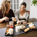 Home Beets Matte Black Ceramic Serving Platters (14 x 6 Inch Rectangle Plates) Serving Dishes for Entertaining, Food, Appetizers, Desserts, Cheese Board, Charcuterie, Sushi - Set of 4 Party Trays by CozyNest Decor