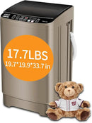 Full-Automatic Washing Machine 17.7 lbs Small Compact Portable 10 Wash Program & 8 Water Level Compact Washer with LED Display Ideal for Apartments, RV, Camping, Gold (KB03-GOLD6) by CozyNest Decor