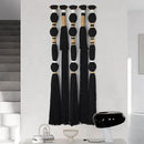 Macrame Wall Hanging Black Sphericity Cotton Tassels Textile Hanging Geometric Yarn Wall Art for Bedroom Living Room Decor 15.7" W x 39" L by CozyNest Decor