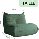 Modern Living Room Chair, Big Bean Bag Adult Floor Sofa, Togo Recliner Memory Foam Lazy Couch Suitable Balcony for Fireside Chair (Green) by CozyNest Decor