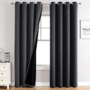 ChrisDowa 100% Blackout Curtains 80 inch Long for Bedroom with Black Liner, 2 Thick Layers Total Blackout Thermal Insulated Grommet Window Curtains 2 Panels Set (Dark Grey, 52 x 80 Inch) by TinyTreasures Baby Boutique
