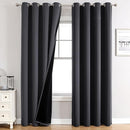 ChrisDowa 100% Blackout Curtains 102 inch Long for Bedroom with Black Liner, 2 Thick Layers Total Blackout Thermal Insulated Grommet Window Curtains 2 Panels Set (Dark Grey, 52 x 102 Inch) by TinyTreasures Baby Boutique