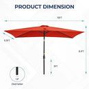 SUNVIVI OUTDOOR Patio Umbrella, 6.5' x 10' Rectangular Patio Umbrella, Metal Pole Square Outdoor Umbrella with Crank and Push Button Tilt, 6 Steel Ribs, Polyester Canopy by GreenHaven Gardens