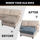 PrinceDeco Sectional Couch Covers 3 Pieces Velvet Sofa Covers L Shape Soft Couch Covers for Sectional Sofa Corner Sofa Cover Couch Cover for Dogs Washable (2 Seater + 1 Chaise,Stone Blue) by CozyNest Decor