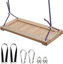 Teak Wooden Swing, Outdoor Wood Tree Swing Seat for Kids or Adults for Backyard Columpio, Height Adjustable (19.8x9inch) by GreenHaven Gardens