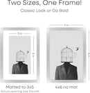 Homeforia 4x6 Picture Frame Silver, High End Metal 4 x 6 Silver Frames with Mat 3 x 5 Print, 4by6 Desk Frame Matted to 3x5 inch Photo, 4 by 6 Wall or Tabletop Frame, Tempered Glass, Wall Kit, Set of 1 by CozyNest Decor
